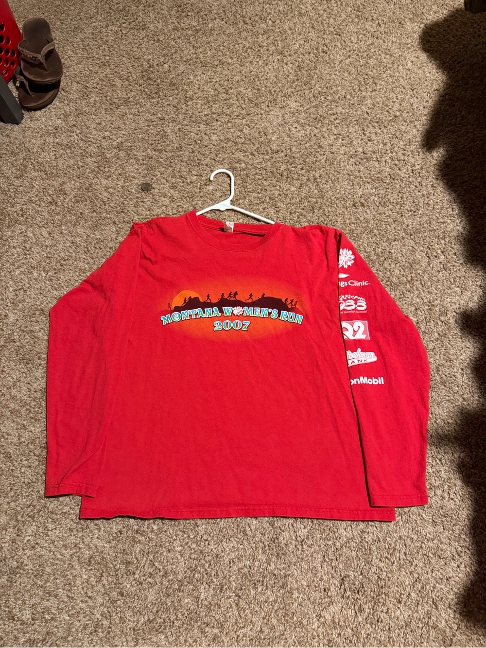 Aeropostale Red Long Sleeve Graphic Tee with Montana Run 2007 Design